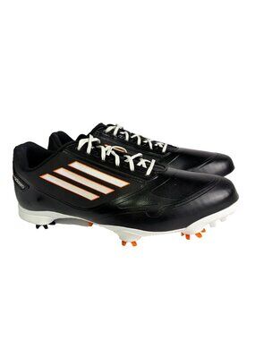 Adidas Adizero One Waterproof Black Golf Shoes Cleats Low Mens 11 Orange Spikes
